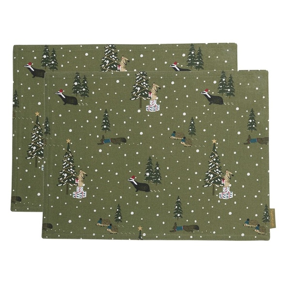 New Festive Forest Set of 2 Placemats - Picture 1 of 2